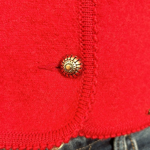 Vintage Geiger of Austria Tyrolean Wool Blazer Cardigan Red L - Picture 7 of 15
